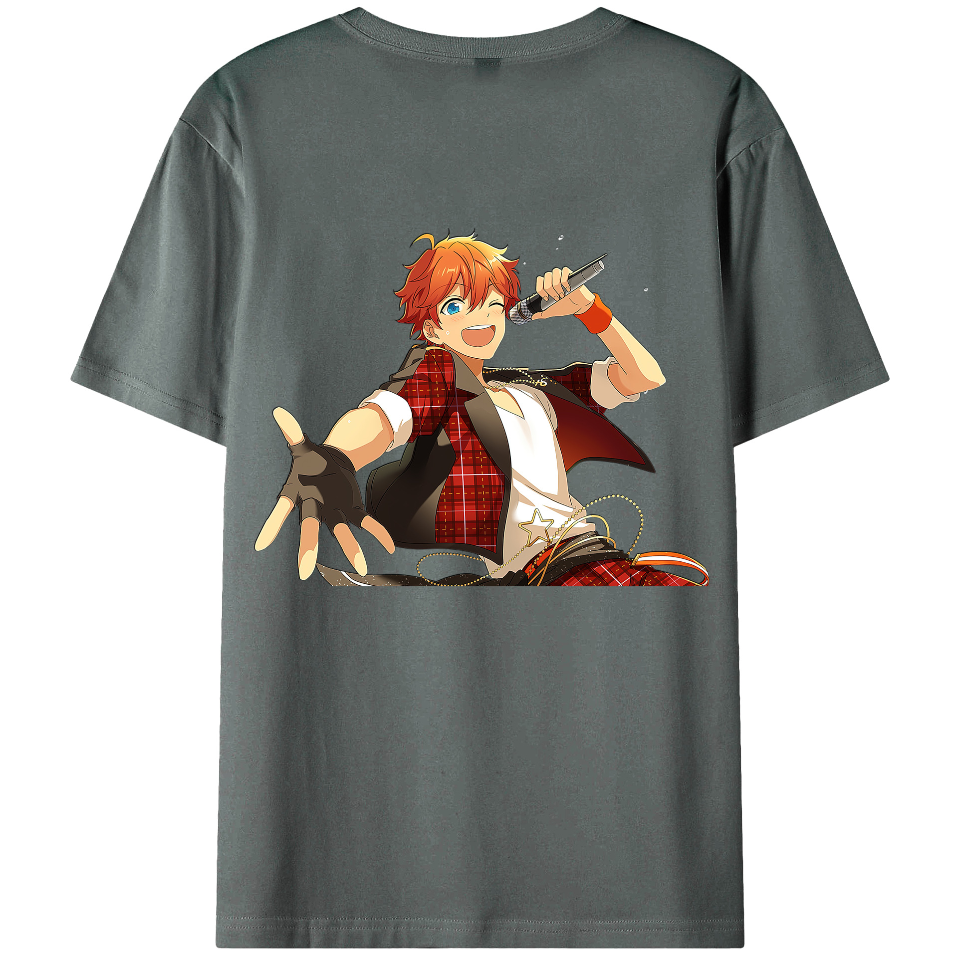 （画像用） あんさんぶるスターズ! Ensemble Stars 綿100％ メンズ半袖Tシャツ（バックプリント） 通気性